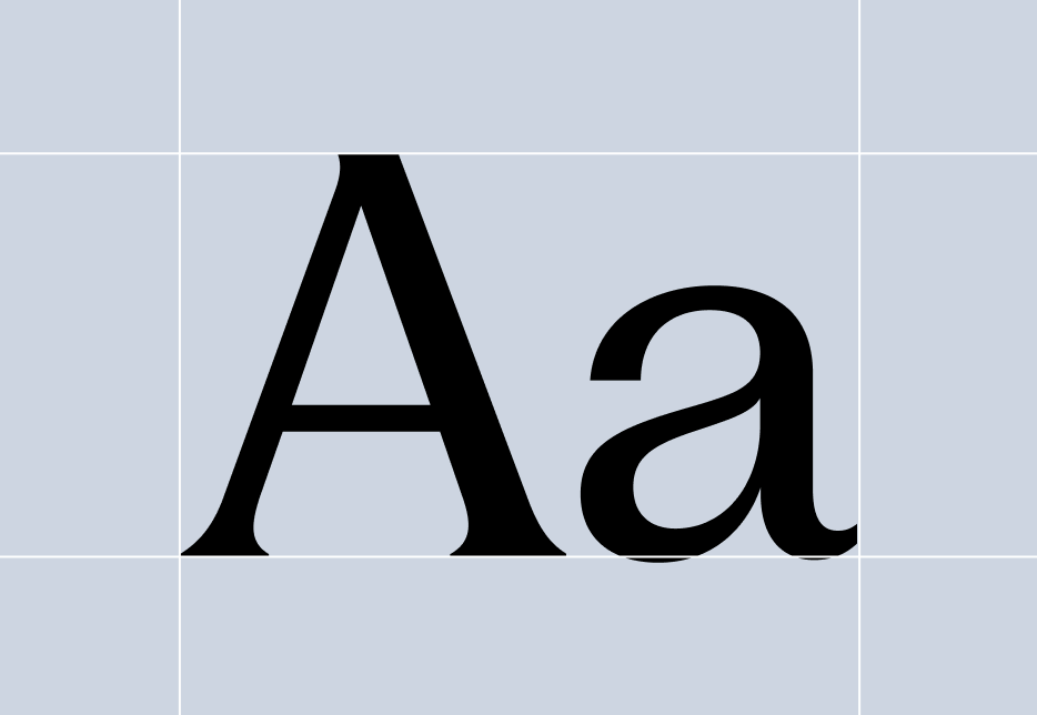 Large letters in brand typography