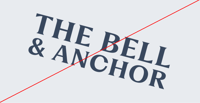 Image of brand logo incorrectly rotated