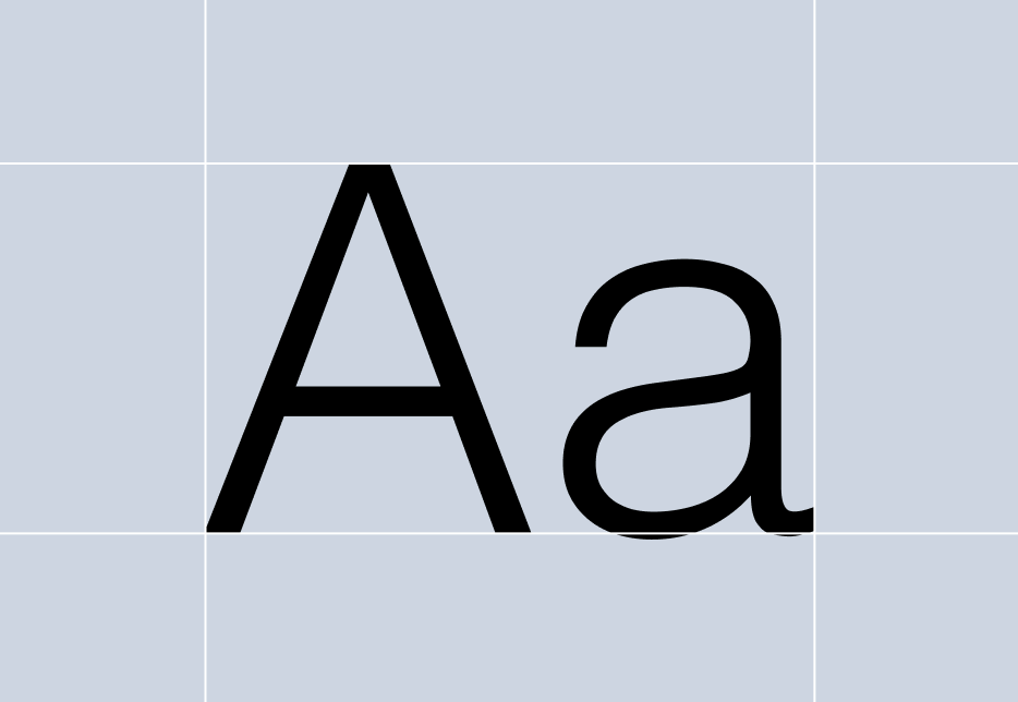 Large letters in brand typography